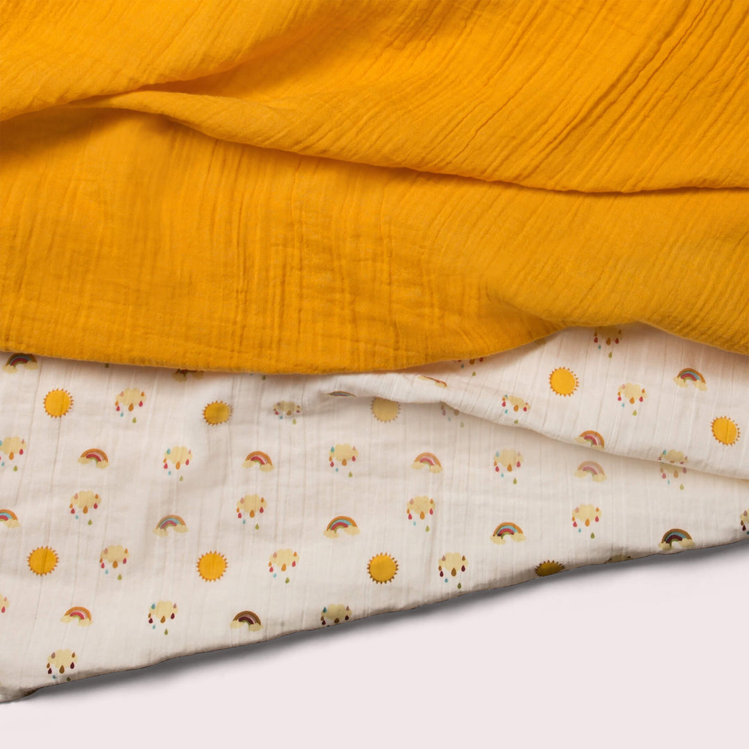 Sunshine and Rainbows Organic Baby Muslin Set - 2 Pack