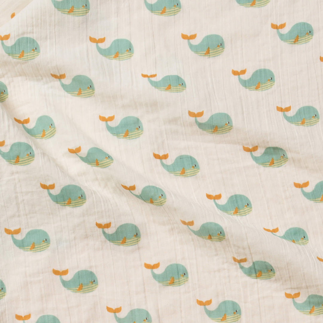 Golden Whales Organic Baby Muslin Set - 2 Pack