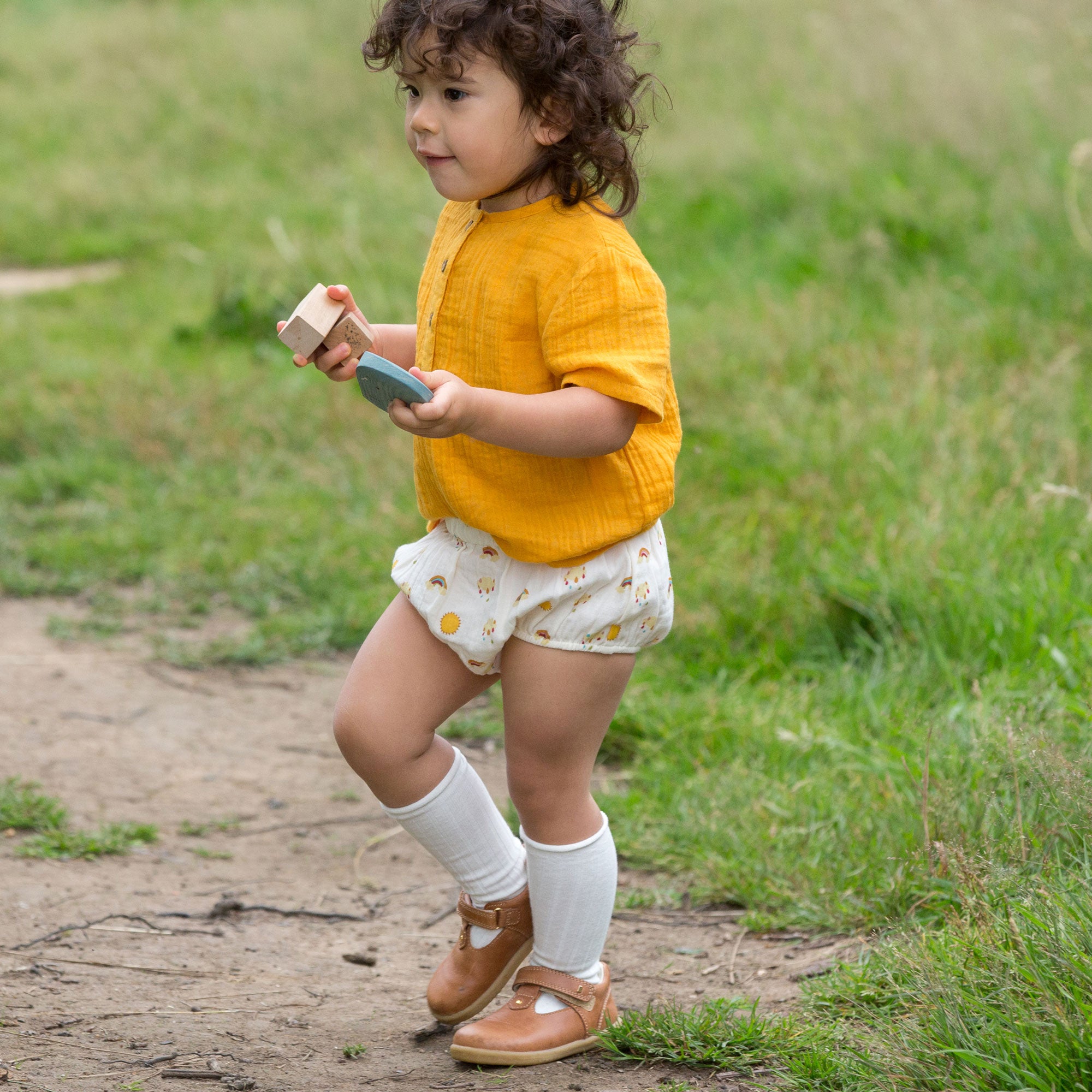 Sunshine and Rainbows Organic Muslin Bloomer Set - 2 Pack