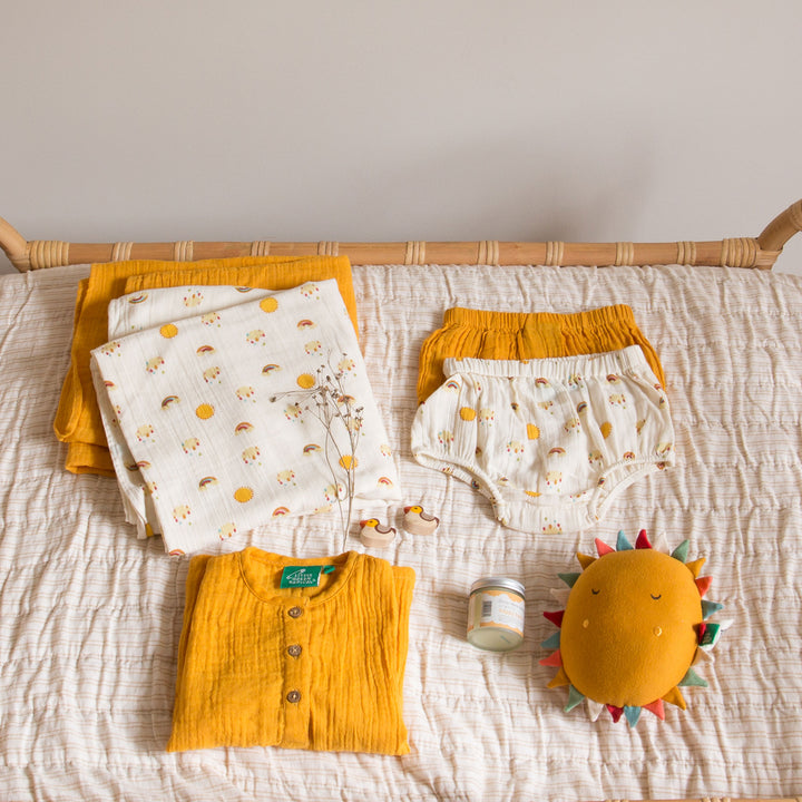 Sunshine and Rainbows Organic Muslin Bloomer Set - 2 Pack