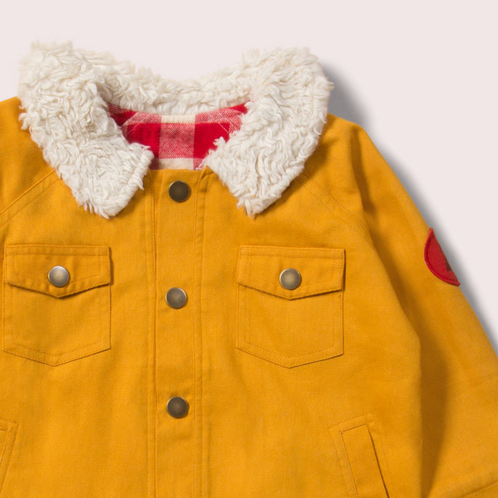 Gold Sherpa Collar Adventure Jacket