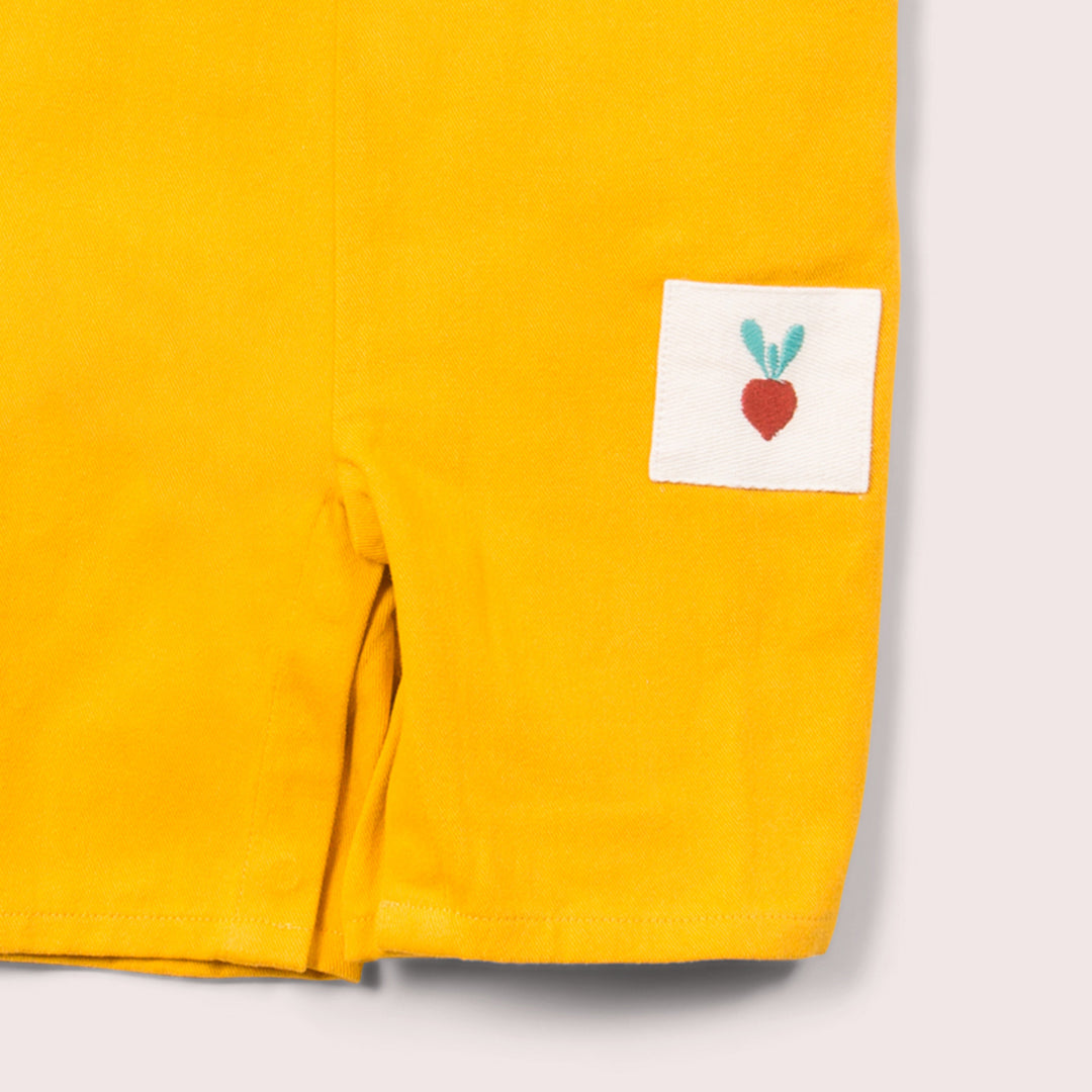 Gold Twill Dungaree Shorts