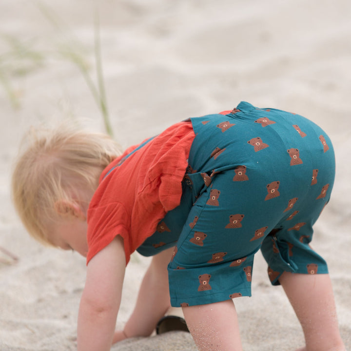 Navy Bears Dungaree Shorts