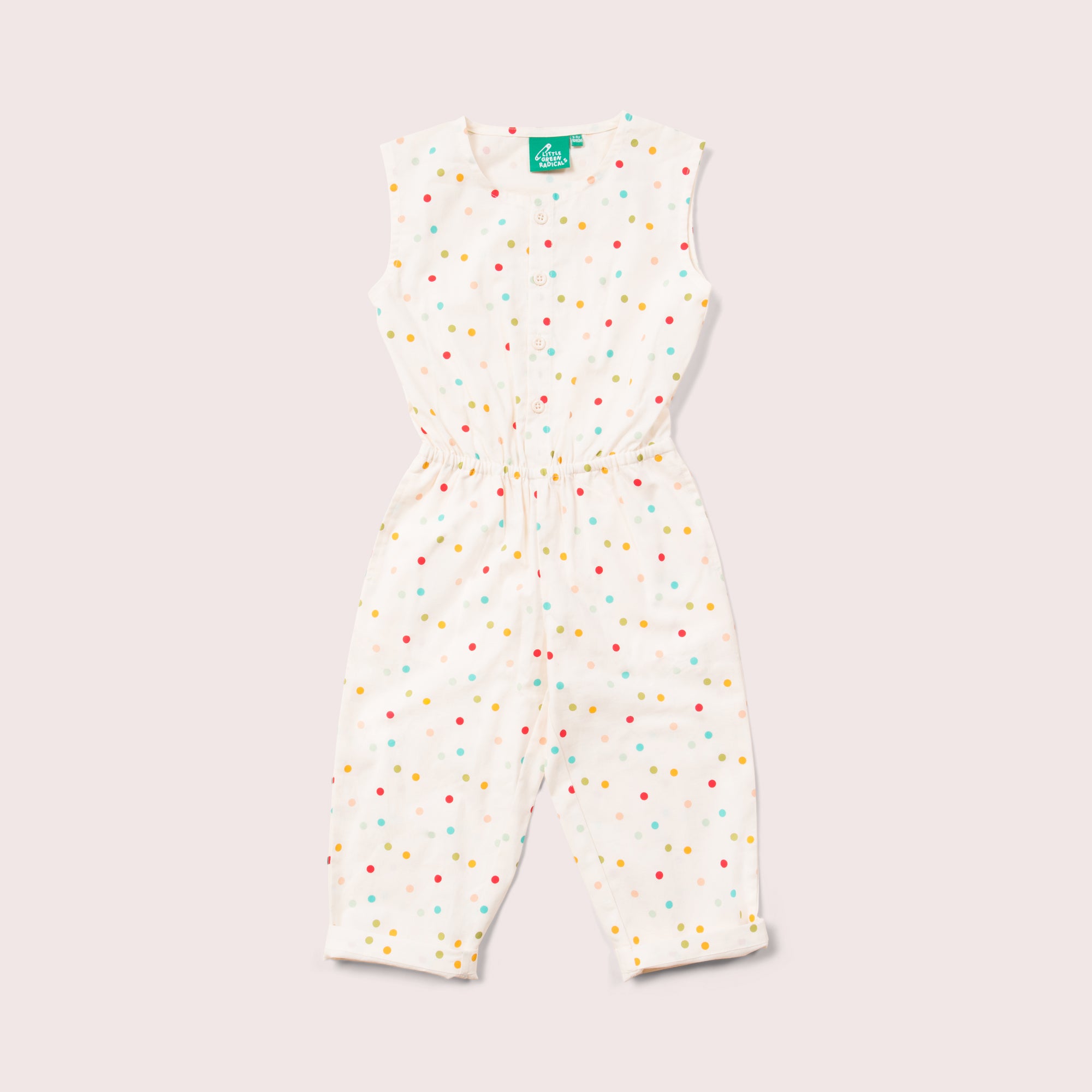 Spotty Sleeveless Summer Cropped Jumpsuit