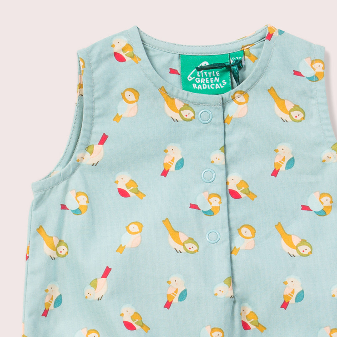 Rainbow Birds Sleeveless Baby Bubble Bodysuit