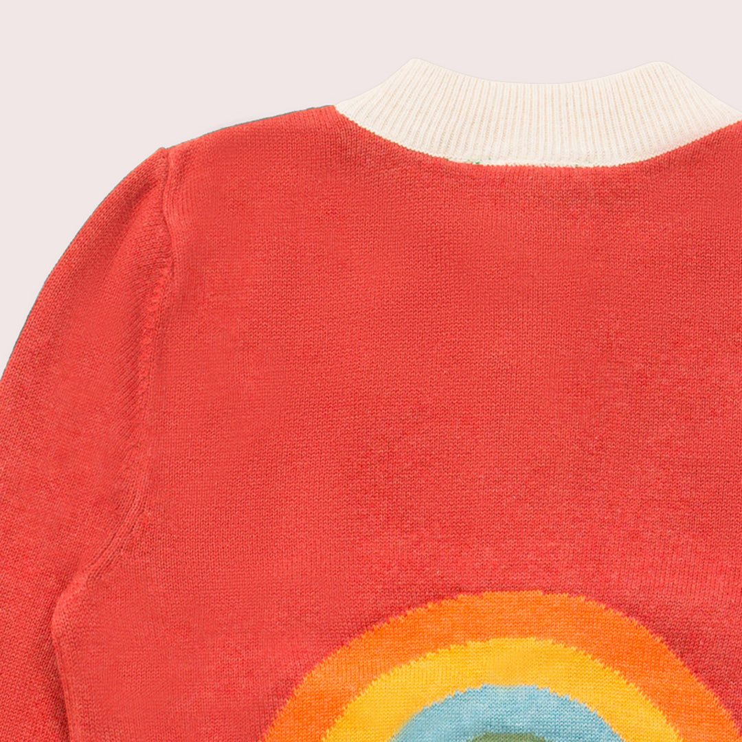 From One To Another Rainbow Design Knitted Cardigan