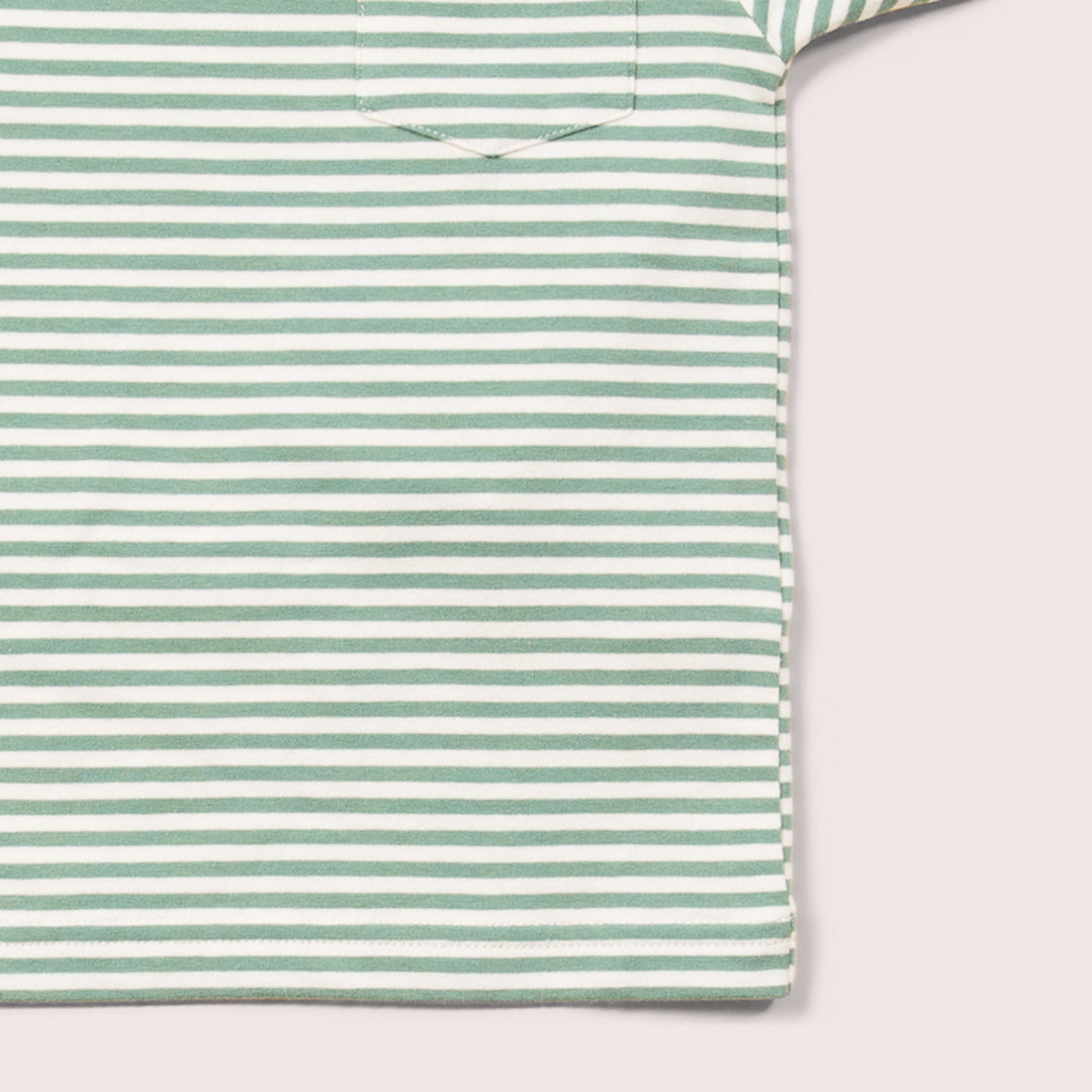 Green Striped Organic Short Sleeve T-Shirt