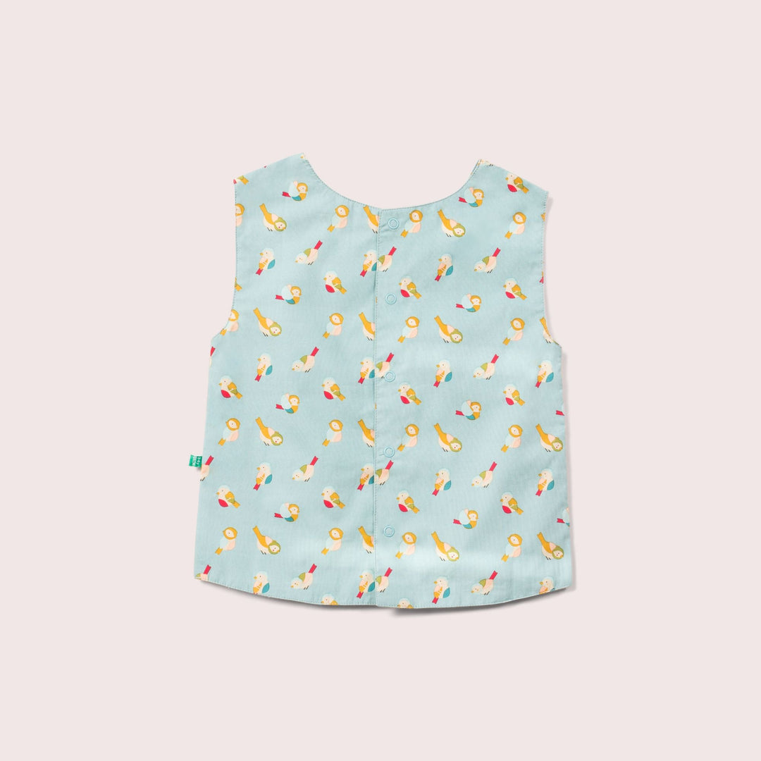 Rainbow Birds Reversible Button Through Sleeveless Blouse