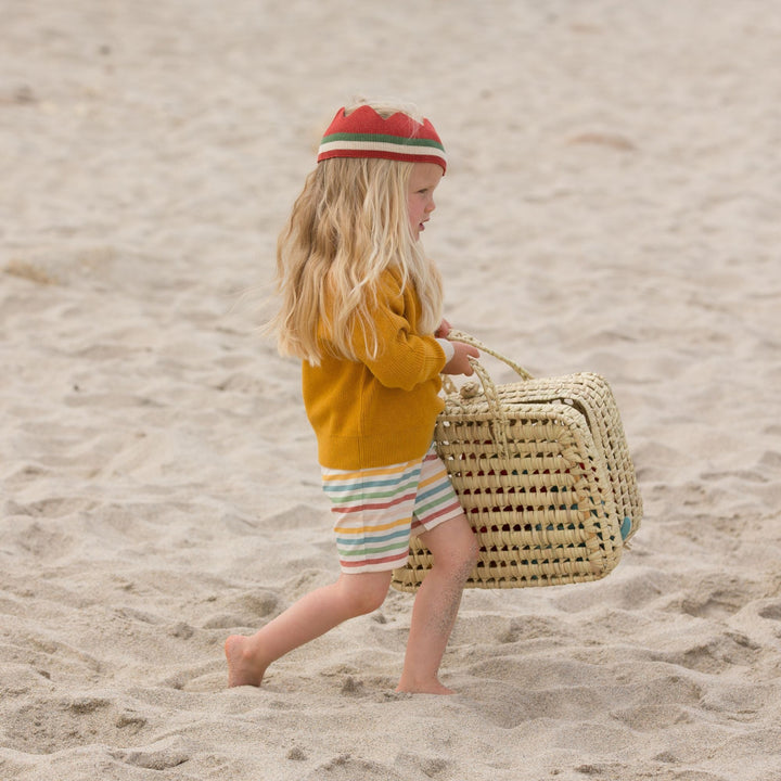 By The Sea Rainbow Striped Seersucker Shorts