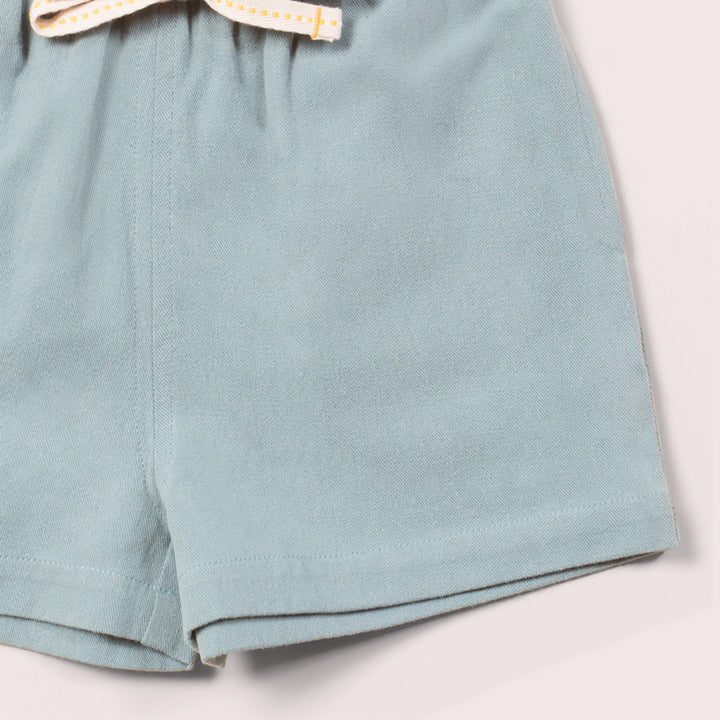 Soft Blue By The Sea Twill Shorts