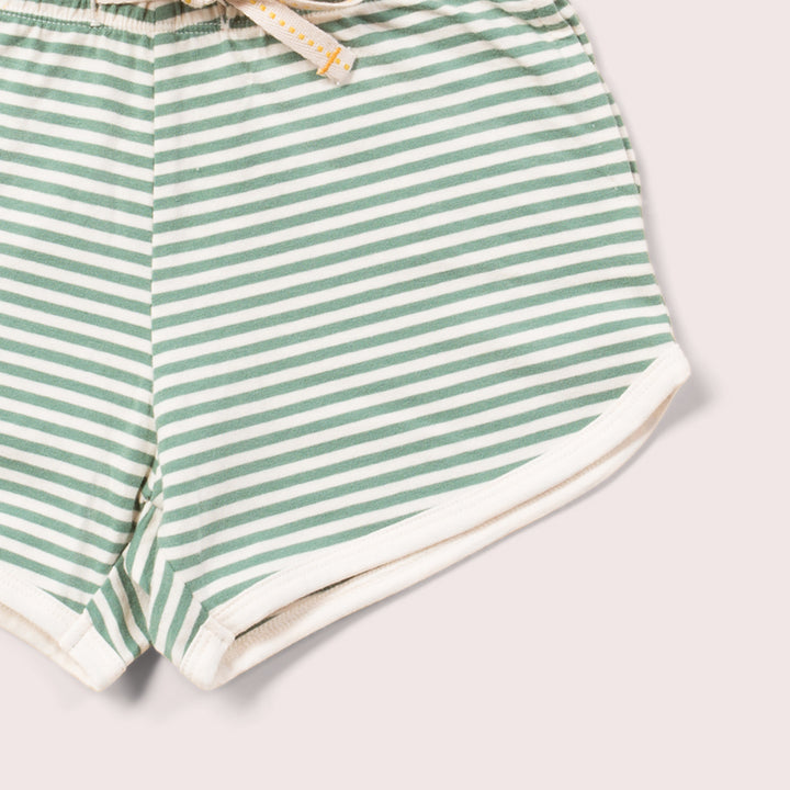 Green Striped Run Around Shorts