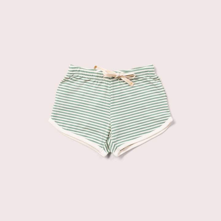 Green Striped Run Around Shorts