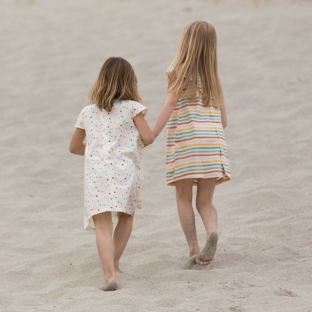 Rainbow Striped Smocked Dress