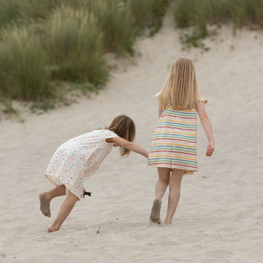 Rainbow Striped Smocked Dress