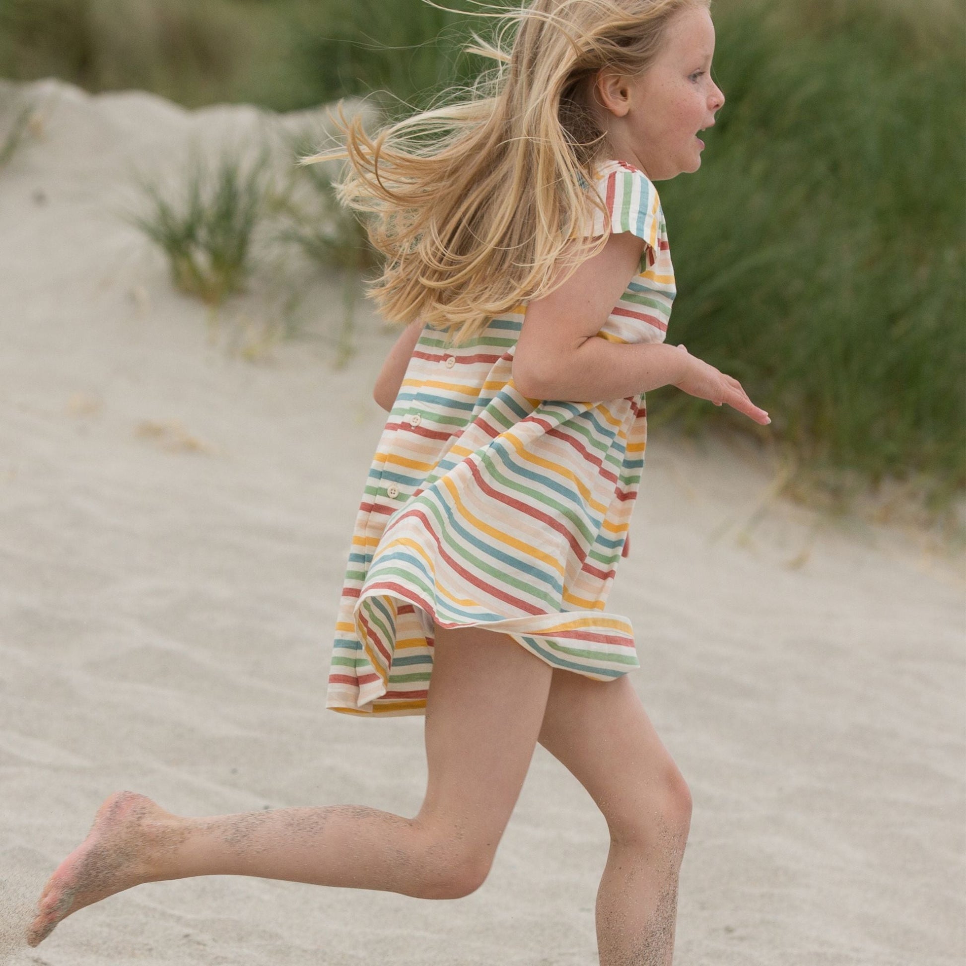 Rainbow Striped Smocked Dress – Little Green Radicals Wholesale