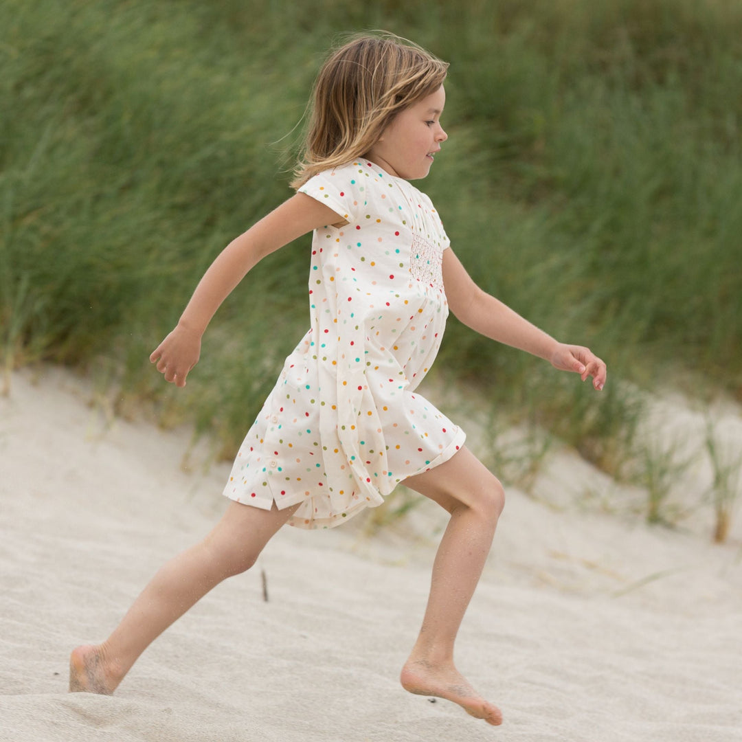 Rainbow Spots Smocked Dress