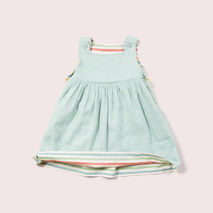 Rainbow Striped Reversible Pinny Dress