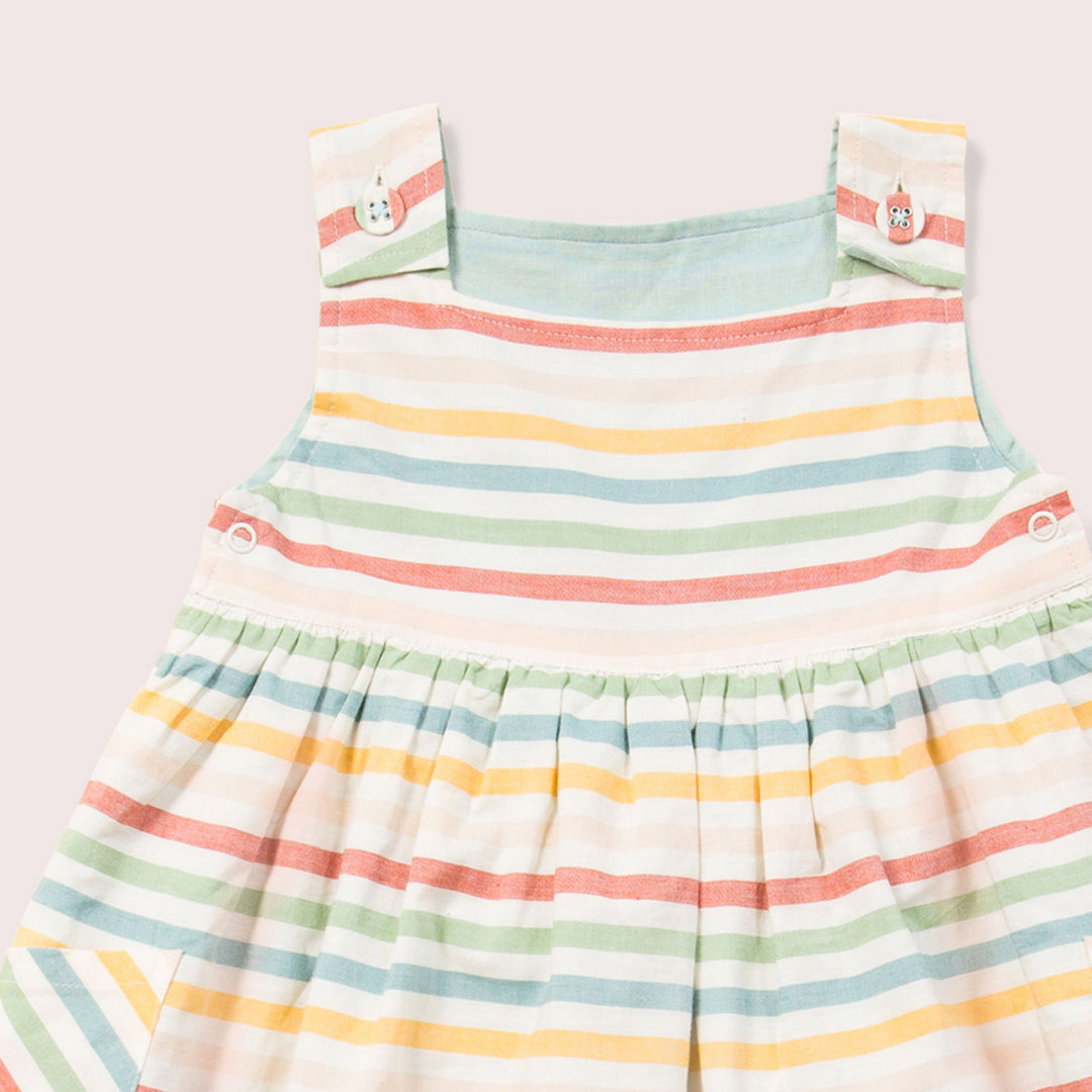 Rainbow Striped Reversible Pinny Dress