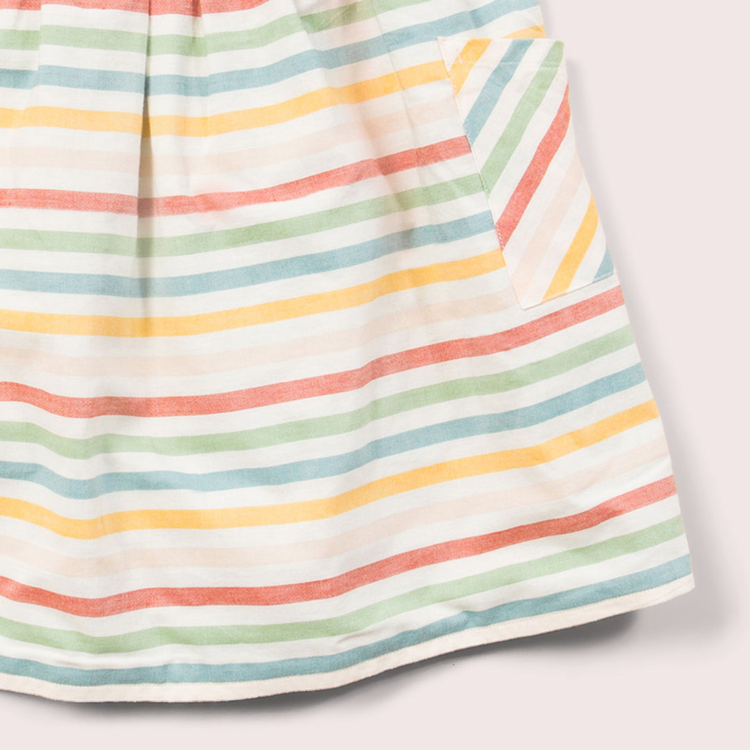 Rainbow Striped Reversible Pinny Dress