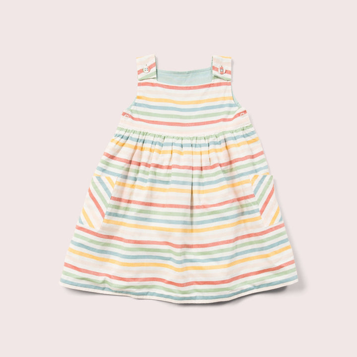 Rainbow Striped Reversible Pinny Dress