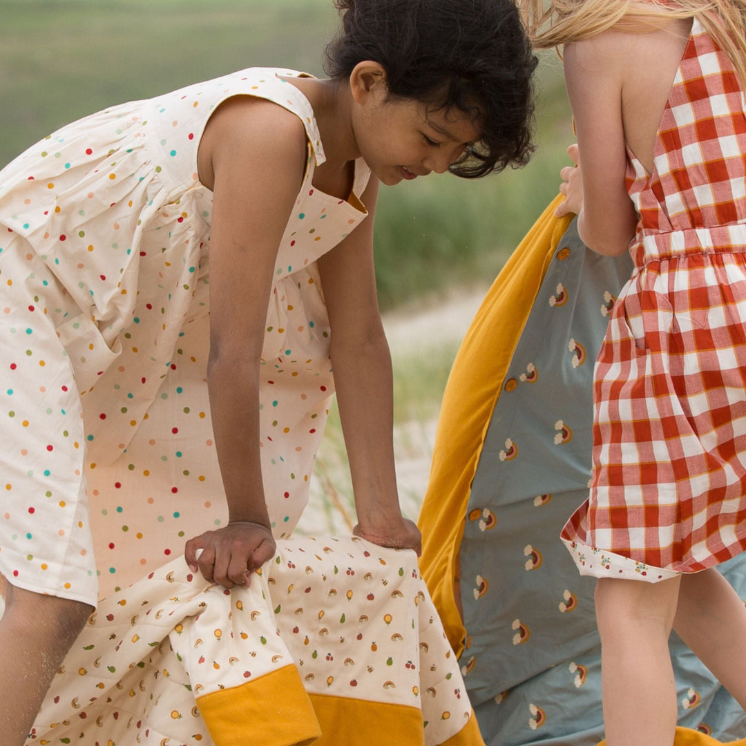 Rainbow Spots Reversible Pinny Dress