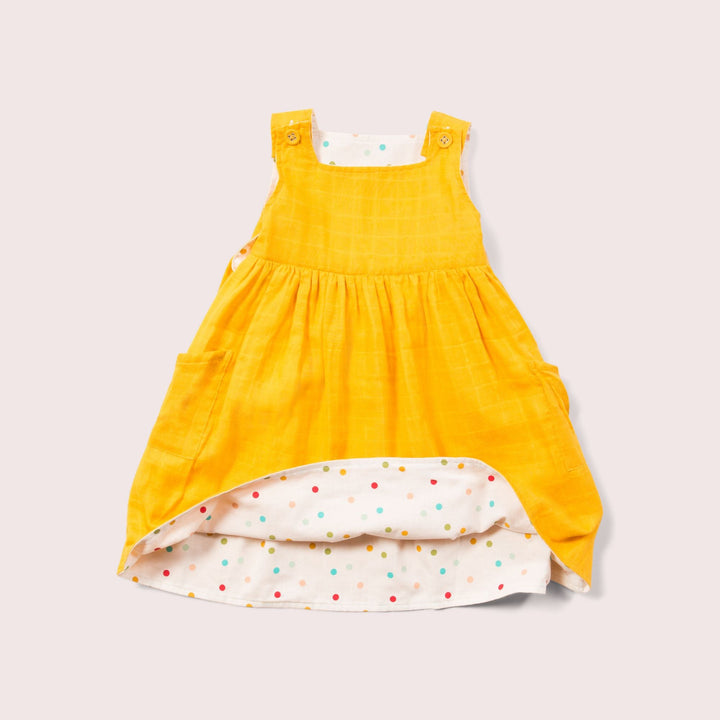 Rainbow Spots Reversible Pinny Dress