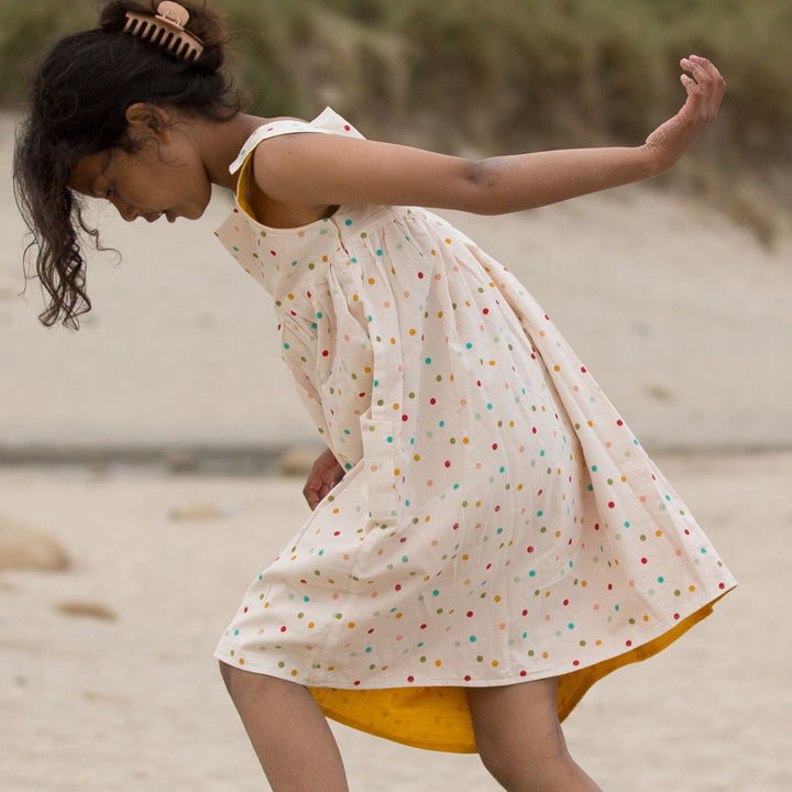 Rainbow Spots Reversible Pinny Dress