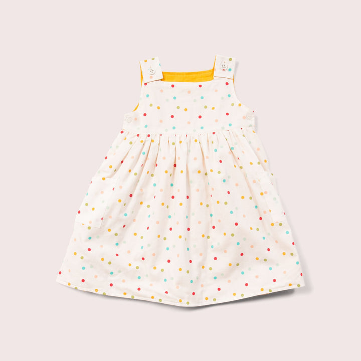 Rainbow Spots Reversible Pinny Dress