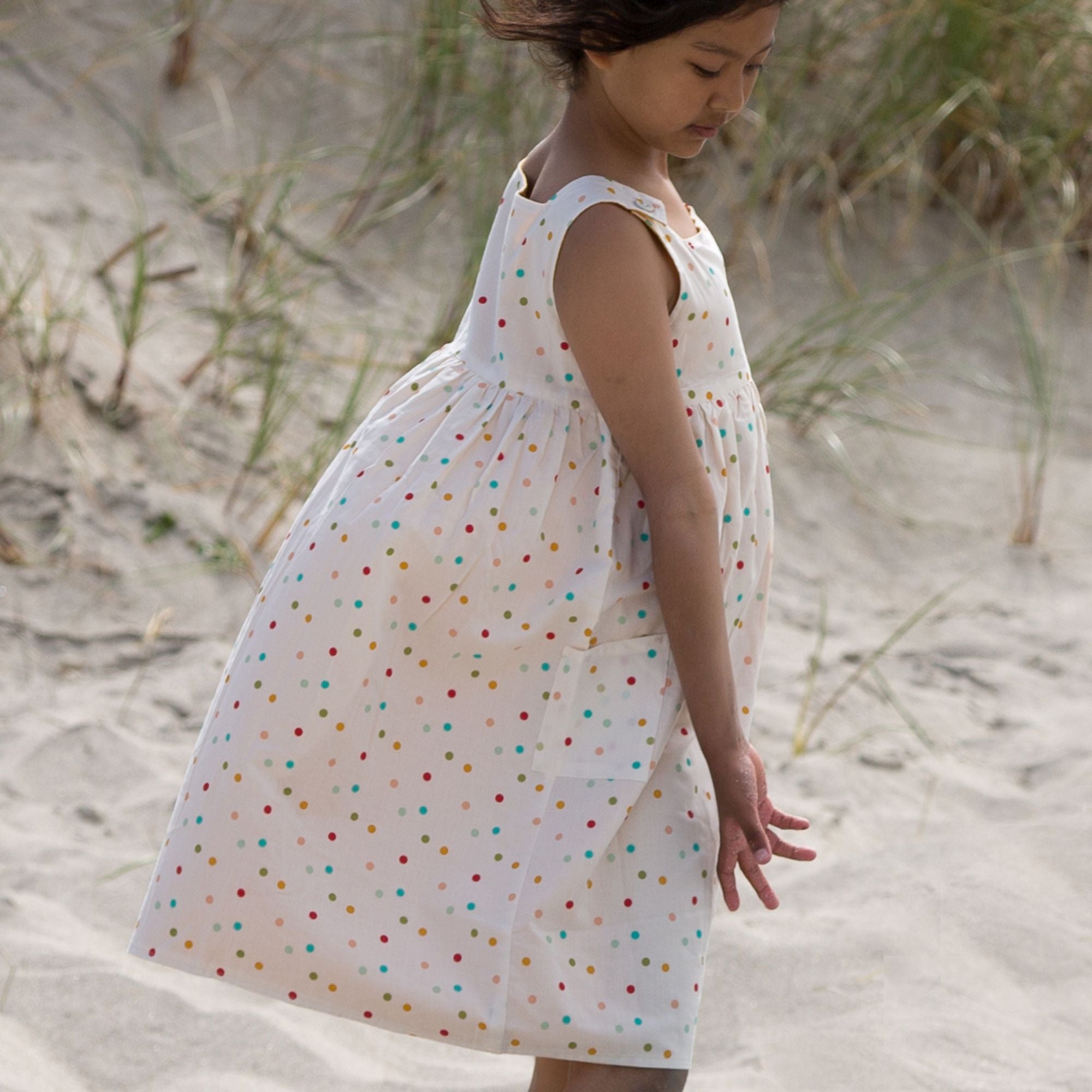 Rainbow Spots Reversible Pinny Dress