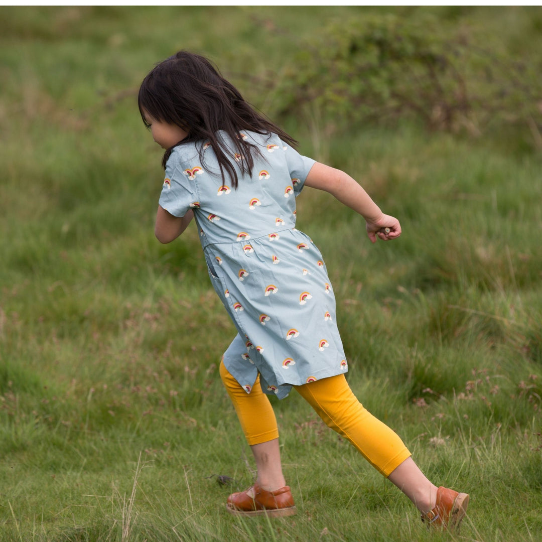 Over the Rainbow Button Through Short Sleeve Dress