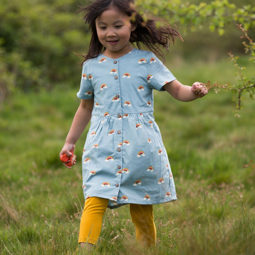 Over the Rainbow Button Through Short Sleeve Dress