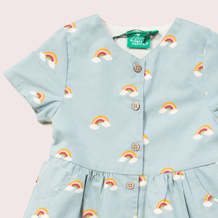 Over the Rainbow Button Through Short Sleeve Dress