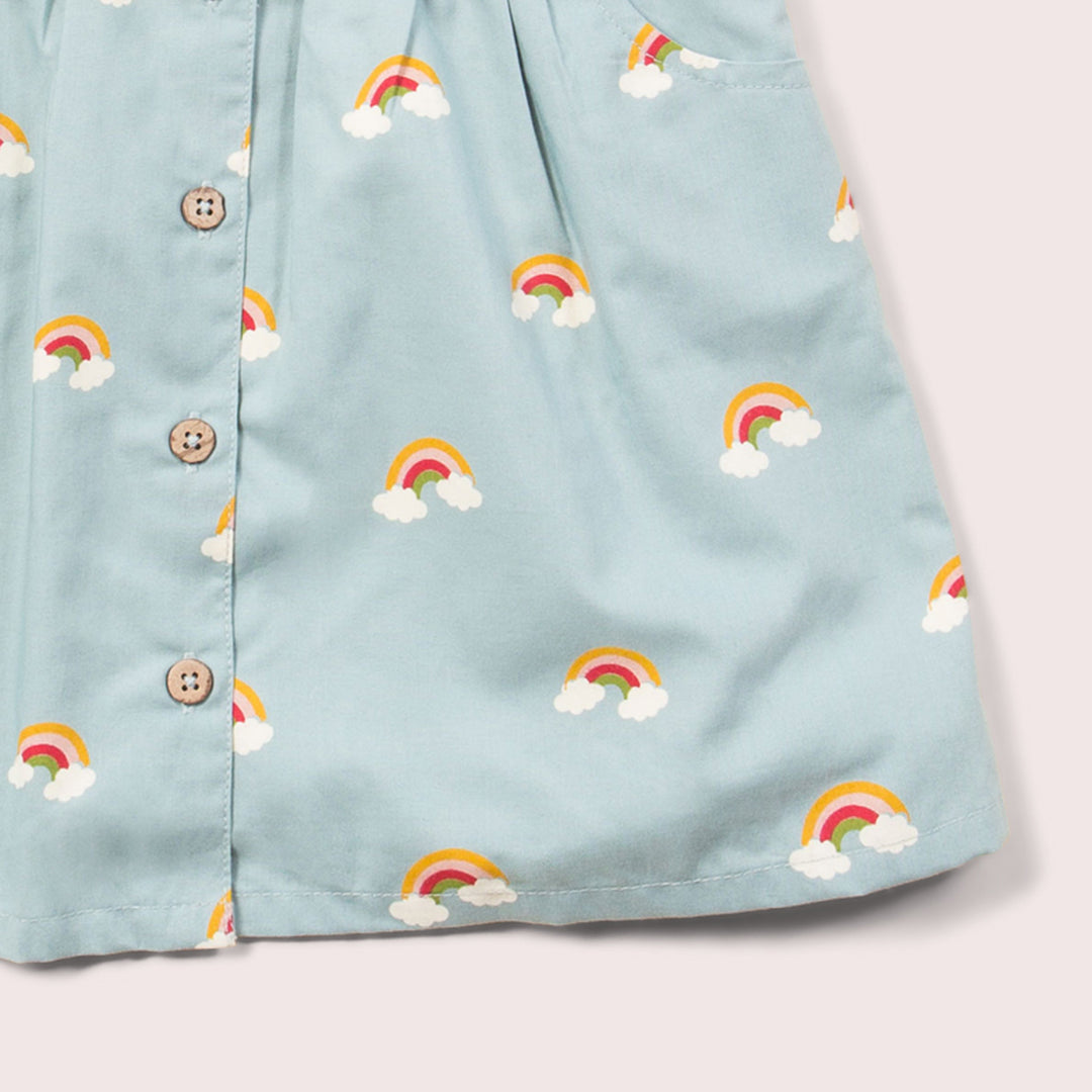 Over the Rainbow Button Through Short Sleeve Dress