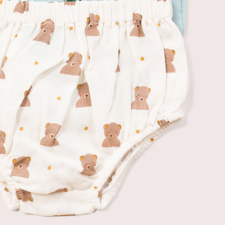 Summer Bears Organic Muslin Baby Bloomer Set - 2 Pack