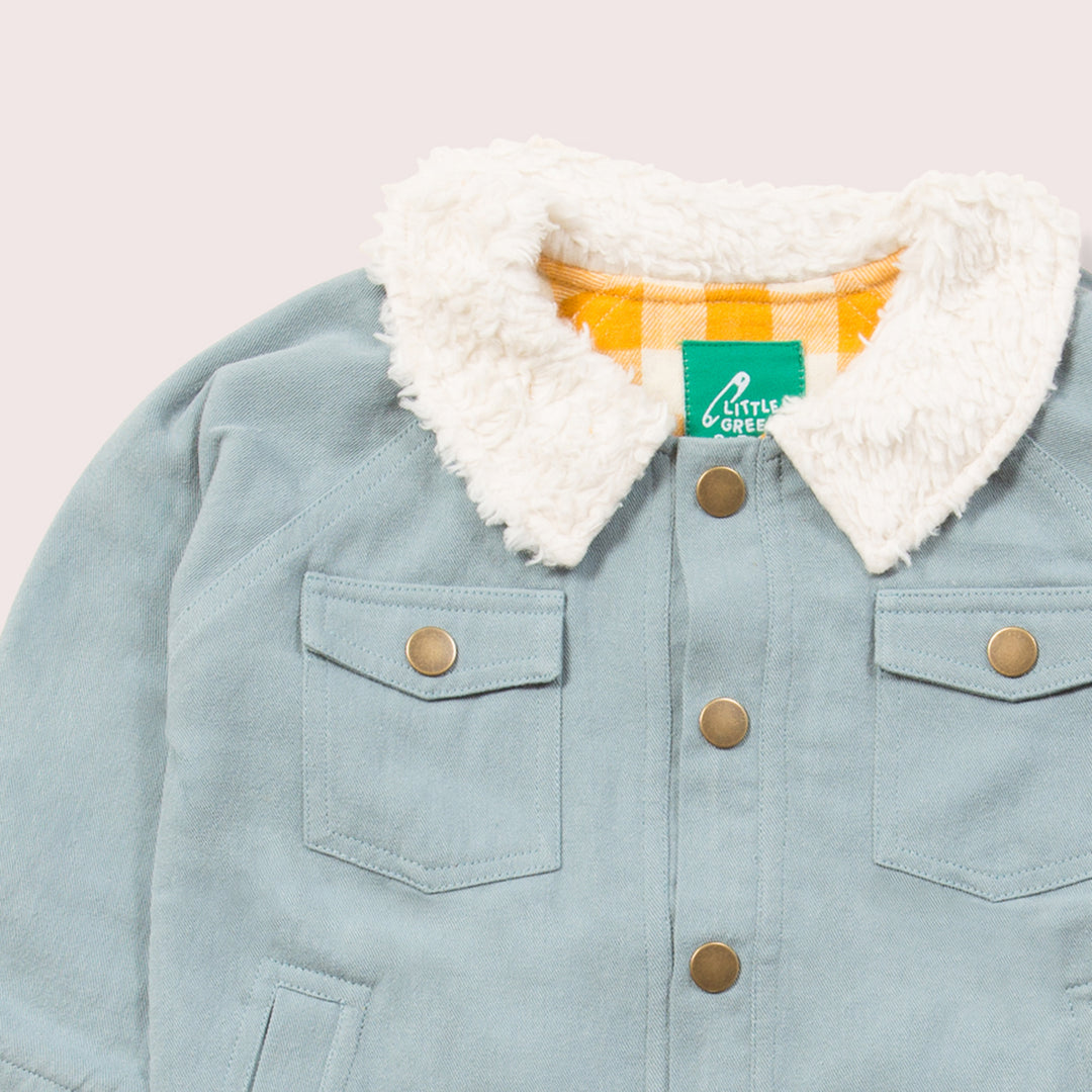 Blue Sherpa Collar Twill Adventure Jacket