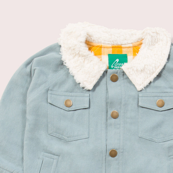 Blue Sherpa Collar Twill Adventure Jacket