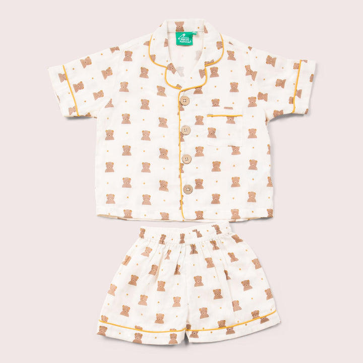 Summer Bears Button Through Pyjama Short Set