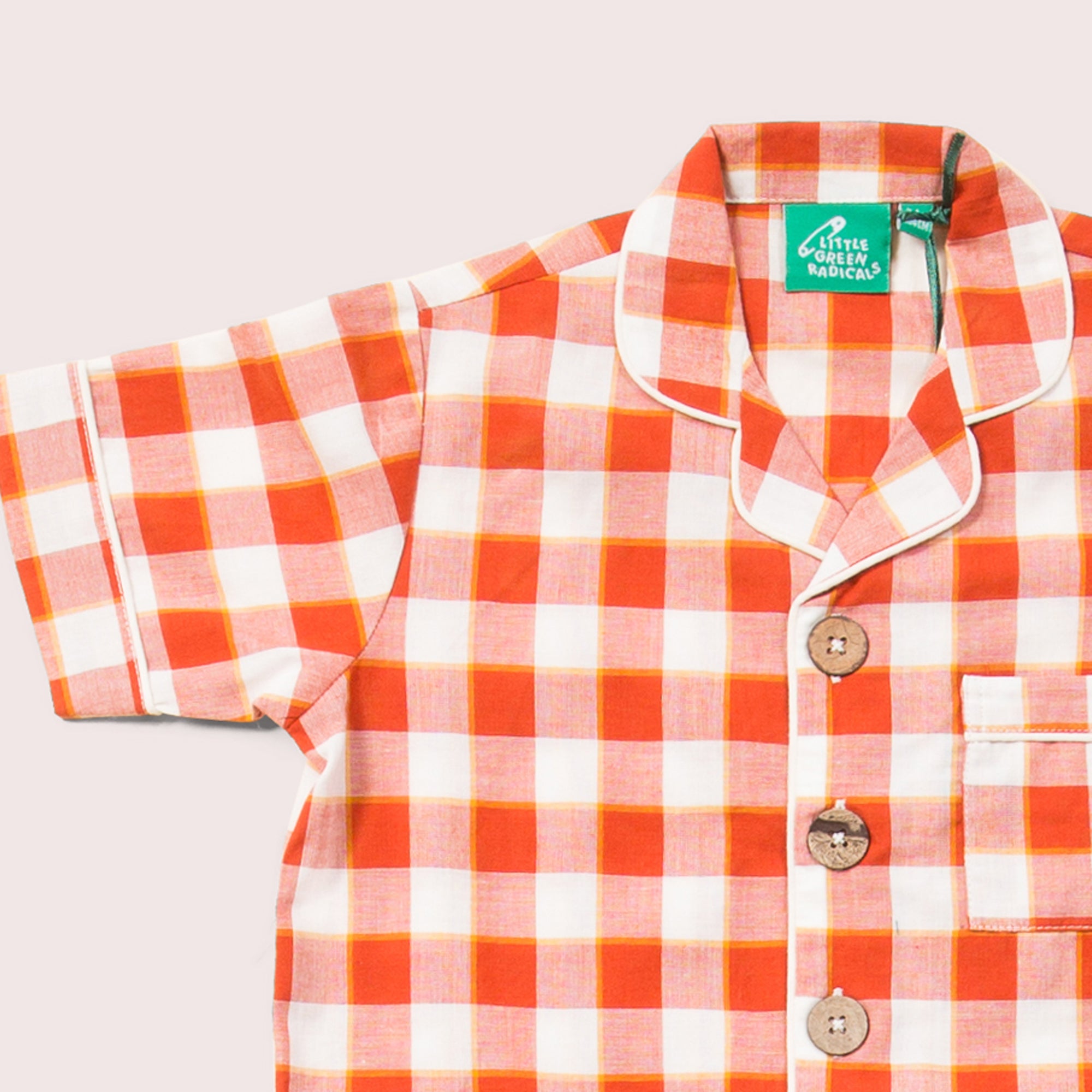Red Checkered Button Through Pyjama Short Set NOT AVAILABLE for USA/AUS/CAN