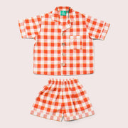 Red Checkered Button Through Pyjama Short Set NOT AVAILABLE for USA/AUS/CAN