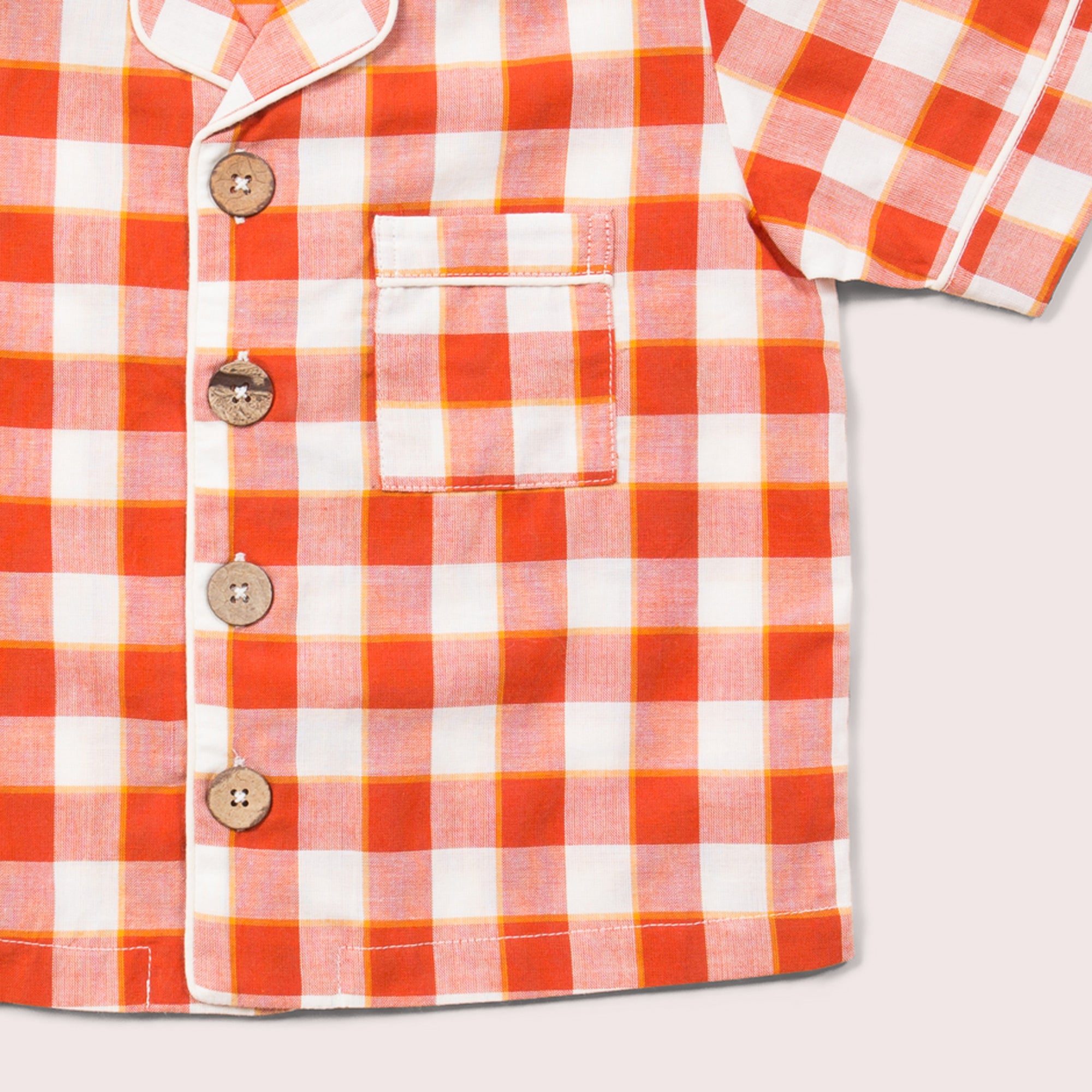 Red Checkered Button Through Pyjama Short Set NOT AVAILABLE for USA/AUS/CAN