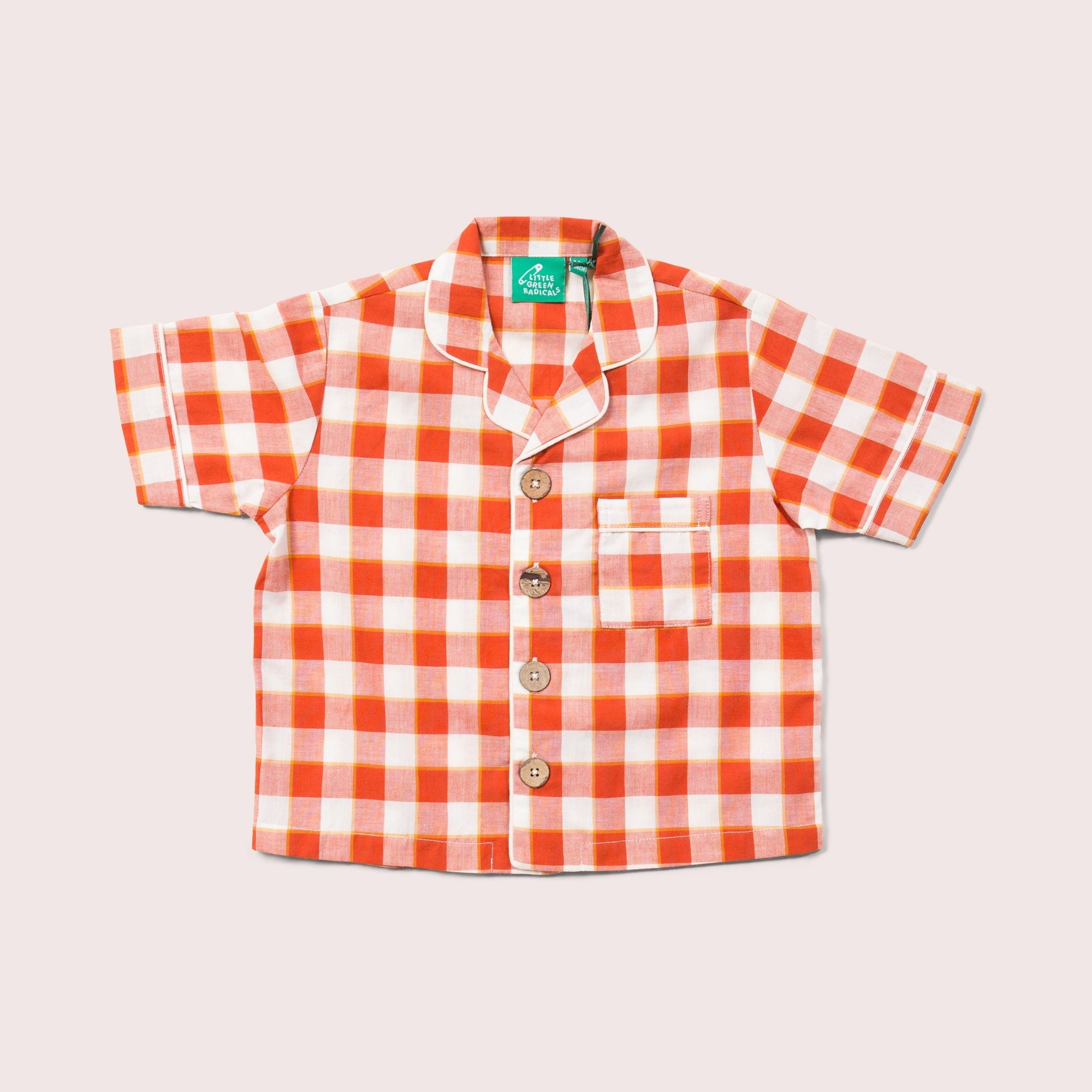 Red Checkered Button Through Pyjama Short Set NOT AVAILABLE for USA/AUS/CAN
