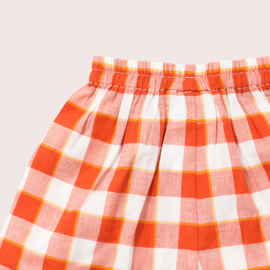 Red Checkered Button Through Pyjama Short Set