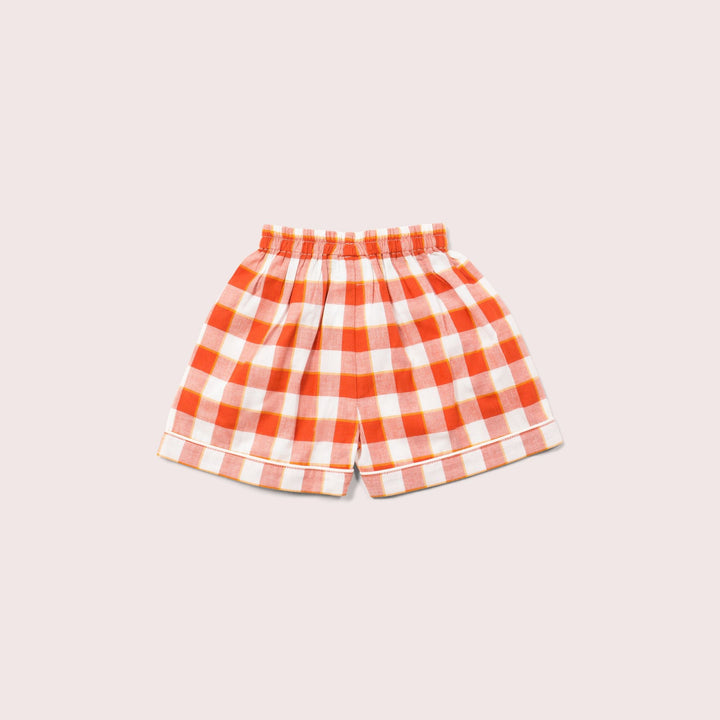 Red Checkered Button Through Pyjama Short Set