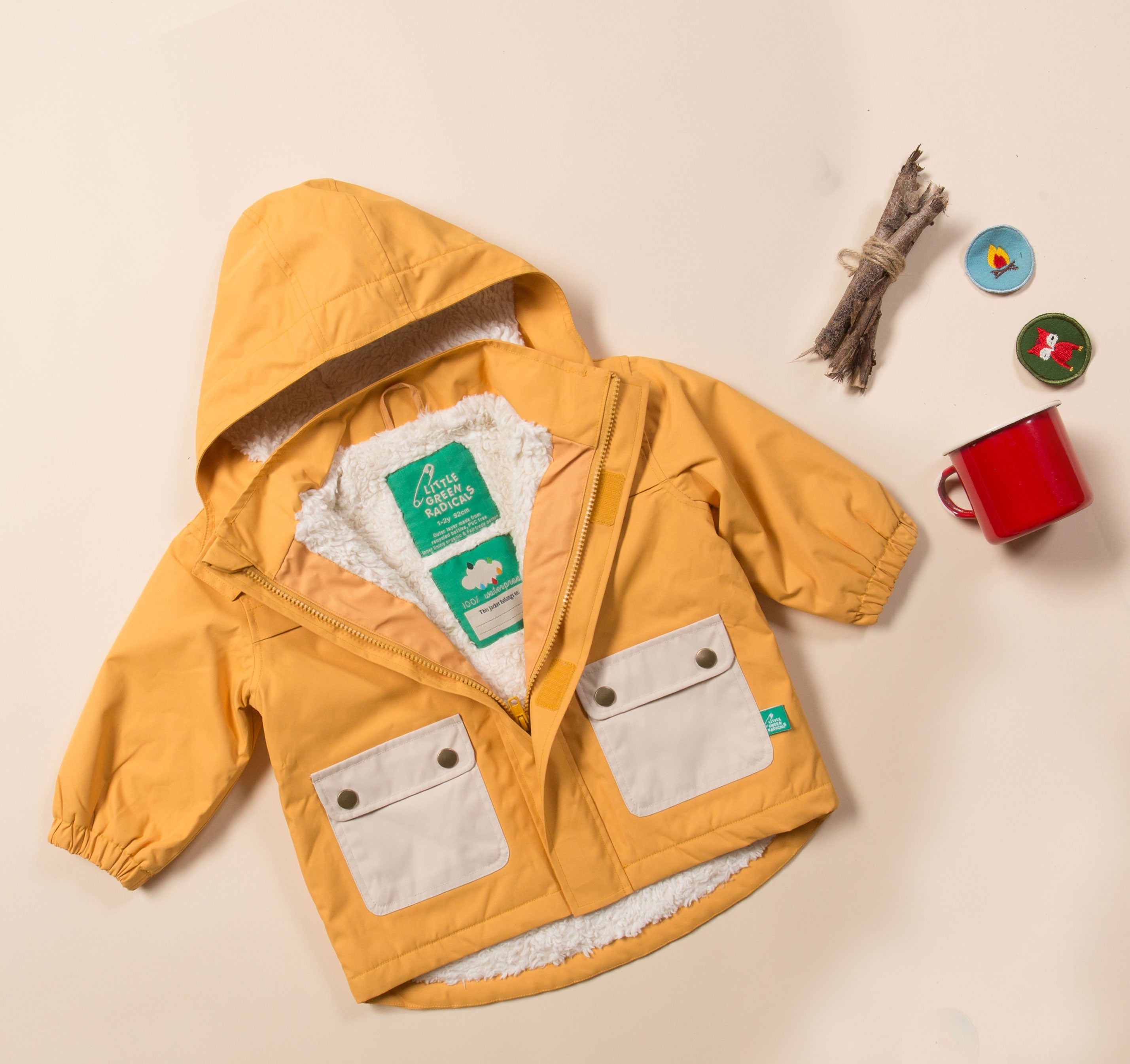 Gold Recycled Waterproof Winter Coat